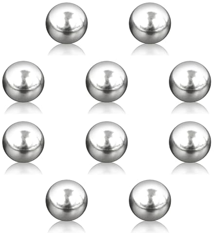 Edelstahlkugel, 10 Stück Poliert Vollkugeln, 15 mm Durchmesser, Deko Kugeln Garten