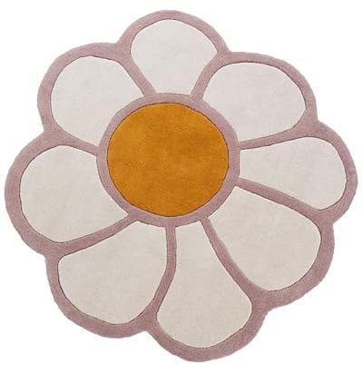 Beliani Teppich Wolle bunt Mehrfarbig rund ⌀ 120 cm Blumenform für Kinder Thumbelina