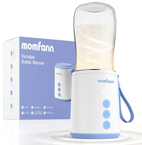 MOMFANN Portable Bottle Warmer, Travel Baby Bottle Warmer for Breastmilk On The Go, Leak-Proof, 2 Modes Fast Heating