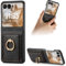 Unichthy Funda para Motorola Moto Razr50 con soporte de anillo de metal, bolsillo a prueba de golpes, funda antideslizante para teléfono Motorola Moto Razr50 5G 2024, color negro