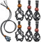 Hicarer 6 Stück Leerer Steinhalter Kette Kristallsteinhalter Kette Quartz Kristall Halskette Halter Fischnetz Stein Halskette Schnur 3 Größen Verstellbare Schnur Käfig für DIY Schmuck (Schwarz)