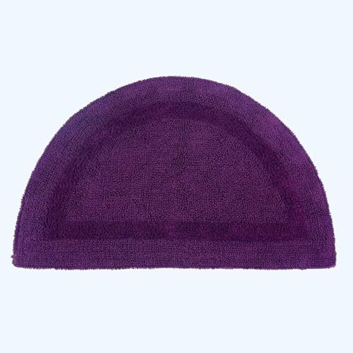 Homescapes Halbrunde Badematte lila, Premium Badvorleger 50x80 cm, Badteppich Baumwolle mit Wende-Design