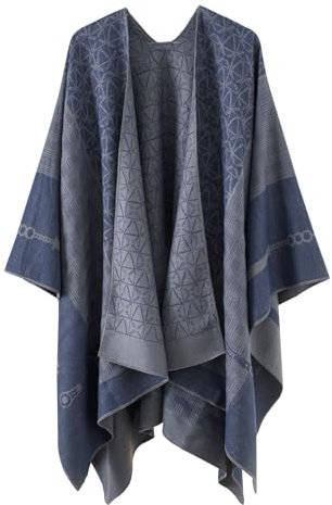 Zetieny Damen Poncho Schal Elegant Strick Decke Cape Retro Cardigan Herbst Winter Schals