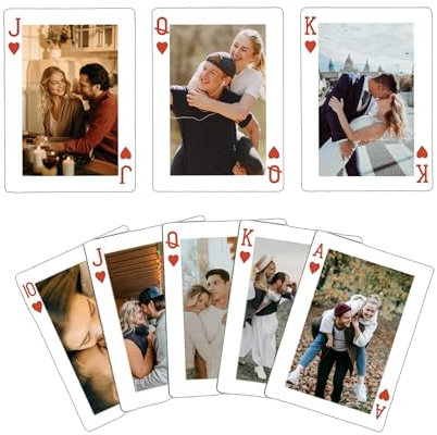 LongGenius Carte da Gioco Personalizzate per Fotografia - Gioco di Carte Souvenir di Coppia Bulk