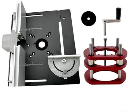 HOHOVYVY Mesa de fresado para fresadora, mesa de aluminio para carpintería, fresadora eléctrica de madera, placa giratoria (negro)