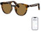 GetD Bluetooth-Brille,Open-Ear Smart Glasses, große runde polarisierte Sonnenbrille, Bluetooth 5.4 Audio Sunglasses, Anti-Sound Leakage, Call Noise Reduction (Schildpattrahmen + braune Gläser)