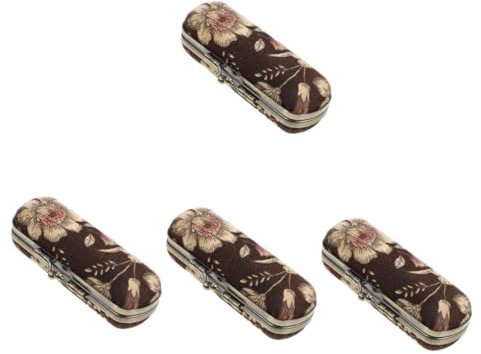 CALLARON 4 Stück Schmuckbeutel Reise-Make-up-Koffer Lippenstift klein Mini-Schmuckkästchen Kosmetik schmuckkasten Reisezubehör Lipgloss-Fall Glas Coffee