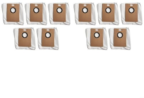 QOXEZY Lot de 10 sacs à poussière blancs pour Tapo RV30 Max Plus, RV20 Max Plus, RVA202, pièces de rechange de grande capacité, tissu non tissé