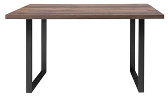 möbelando Esstisch >Tables< im Old-Wood Vintage-Look (140x90x74,7 cm) vereint eine robuste Spanplatte mit schwarzen Metall Füßen, modern im Industrial-Stil. Zerlegt geliefert.