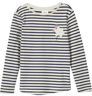 s.Oliver Jersey-Shirt mit Langen Ärmeln und Stickerei-Detail