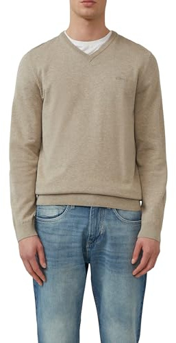 s.Oliver Herren Pullover V-Ausschnitt, Regular Fit, Langarm, 100% Baumwolle