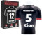 LAMPARENA - Fußball-Nachtlicht für Groß & Klein – LED-Namensschild mit Wunschname, personalisierte Trikot-Nachtlampe, einzigartige Deko & Fussball Geschenk für Männer [Schwarz-Rot | 25x30 cm]