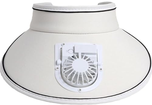 Vuggdt Chapeau à visière avec Ventilateur | Chapeau de Ventilateur Rechargeable par USB | Casquette de Plage à Large Bord avec écran Solaire avec Ventilateurs | Chapeau d'été pour pour