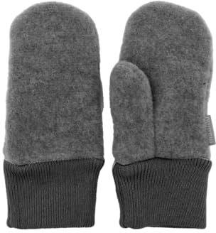 maximo GOTS MINI-Fausthandschuhe Daumen, Wollfleece, Strickbund