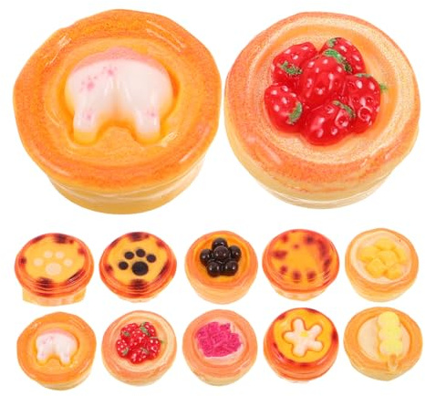 Milisten 10 Stück Teiliges Miniatur-Eier-Tart-Modell Realistische Harz-dessertspielzeuge Miniatur-küchenzubehör für Kinderküche Puppenhaus-deko für Tee-Partys und DIY