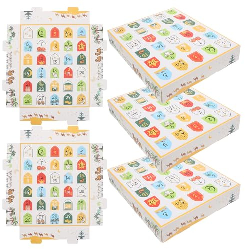 Amosfun 5 Stück Ramadan Selbstgemacht Countdown Kalender Nachfüllbare Kleine Geschenkboxen aus Papier für Eid Mubarak Feier Leere Süßigkeitenboxen Als Festliche Ramadan Dekoration