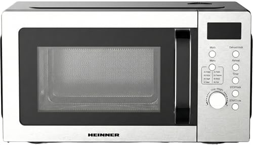 HEINNER HMW‑D2060SS Mikrowelle, 20 L, 700 W • Digitales LED‑Display - 8 Automatikprogramme, Timer & Auftaufunktion, Kinder‑Sperre • Inox Edelstahl, 3 Jahre Garantie
