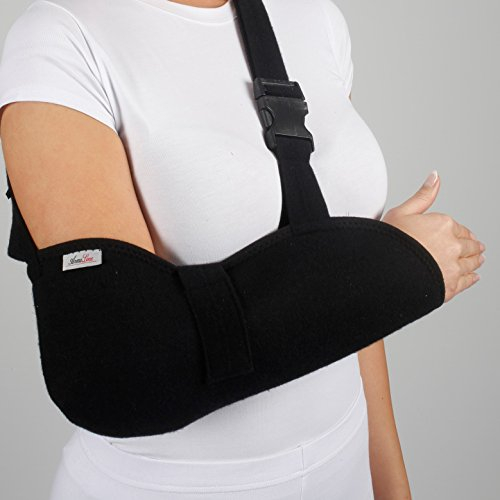 ArmoLine Deluxe Arm Sling for Shoulder Injury Sling for Arm Support Rotator Cuff Torn for Broken Wrist Dislocated Shoulder Immobilizer Support Injuries Elbow for Men & Women Breathable (M)