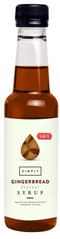 Simply Sugar Free Gingerbread Syrup, Low Calorie, Vegan & Nut Free Flavoured Syrup for Coffee, Cocktails & Baking (250ml)