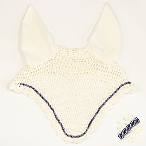 Eskadron Fliegenohren White mit Einer Kordel in Blue (0090), Größe:Warmblut