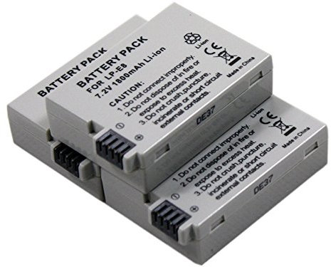 BTBAI 3x LP-E8 Camera Battery for LPE8 EOS 550D 600D 650D 700D Kiss X4 X5 X6i X7i Rebel T2i T3i T4i T5i DSLR Digital New k1a