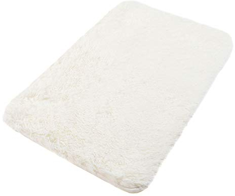 TAPISO Sunrise Teppich Badematte Badvorleger Badteppich Badezimmer Shaggy Hochflor Langflor rutschfest Ecru Soft Microfibra 60 x 100 cm