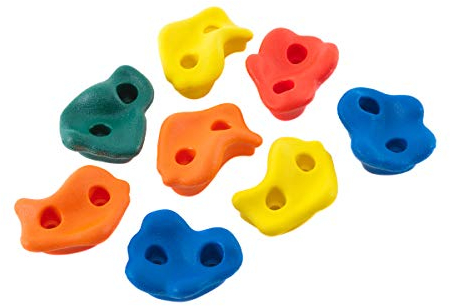 Hörby Bruck Klettergriffe Set (8 Stück, bunt, Kunststoff, Bouldergriffe für Kletterwand, Innen und Außen) 4111
