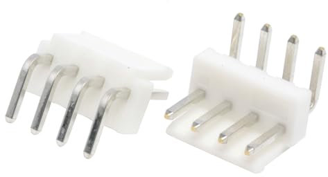 JST VH Leiterplatten-Stiftleiste gewinkelt, 4-polig / 1-reihig, Raster 3.96mm, Kabel-Platine, Lötanschluss-Anschluss,