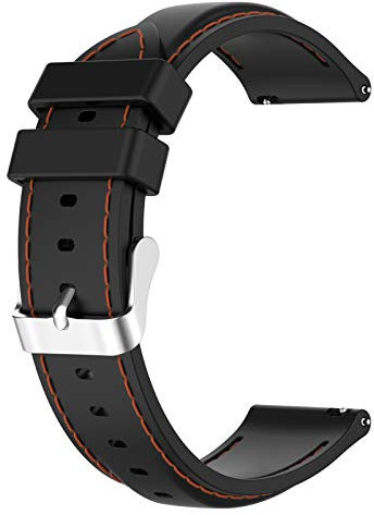 LOKEKE Bracelet de rechange en silicone pour TicWatch Pro 3 - 22 mm - Noir
