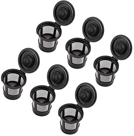 Capsule Filtre De Café Réutilisables, 6 Pcs Capsules Rechargeables à Café Filtre à Café En Plastique & 304 En Acier Inoxydable Filtre à Capsule Pour Tous Les Professionnels Baristas