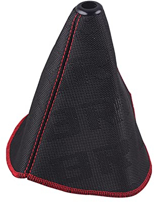 Durable Canvas Gear Shift Boot Lever Knob Cover Racing Shift Knob Collars for Universal Car-Black