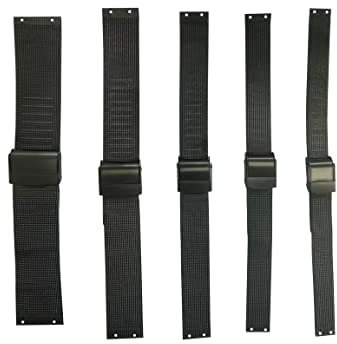 NC Ersatz-Uhrenarmband für Skagen Bering Unisex-Uhren mit Schraube (12 mm, Schwarz)