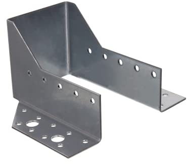 NAJDER Lot de 2 Sabots de Poutre 120 x 120 mm, Sabot de Charpente Type A, Connecteur de Poutre à Ailes Extérieures, Support en U Galvanisé pour Assemblage Solive Poteau Bois