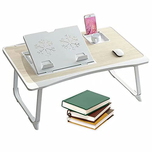HGTRH Betttablett Mit Leseklappe, Betttablett Notebook, Tragbares Notebook Faltbarer Schoßschreibtisch Laptoptisch Mit Schublade Betttisch Beistelltisch Laptoptisch Fürs Bett Klein