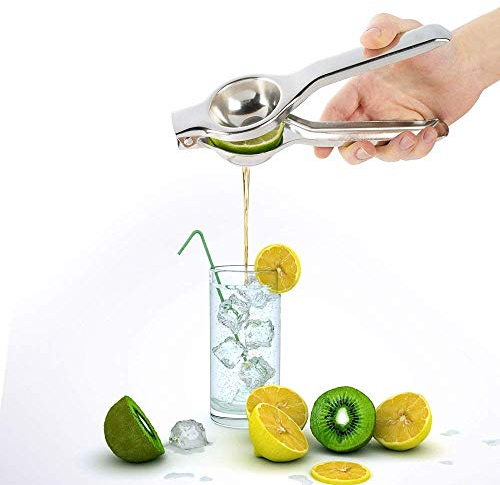 Exprimidor de Limon Exprimidor de Cítricos Acero Inoxidable Plata Prensa de Mano Para Juicing Naranja Limón Y Otras Frutas Sin Casco