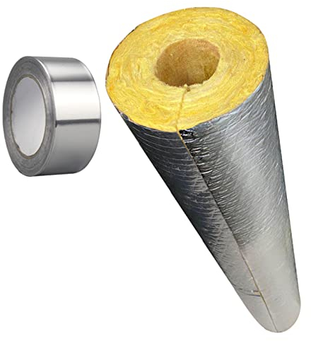 JZWJH Glaswolle Rohrschale, Brandschutz Komponenten Isolierung, Wasserdicht Und Feuchtigkeitsbeständig, Flammhemmend, Verdickung 30/50 mm, Innendurchmesser: 27 mm - 237 mm