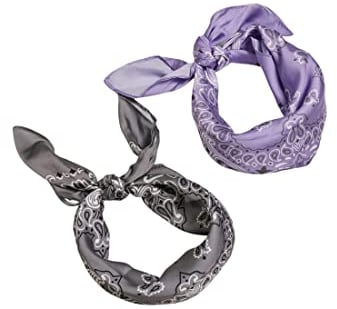 Urban Classics Unisex Satin Bandana 2-Pack one size lavender/asphalt