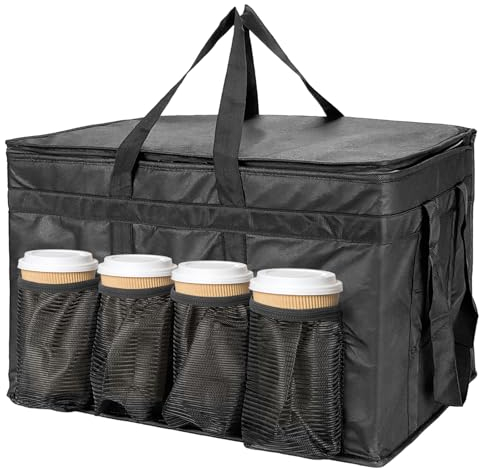 XXXL-Grande borsa termica isolata con cerniera, borsa per la spesa riutilizzabile per mantenere il cibo caldo o freddo, ideale per il trasporto di generi alimentari, 23 L x 15 H x 14 D