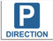 Plaque de signalisation Parking Direction en aluminium 30x20 cm