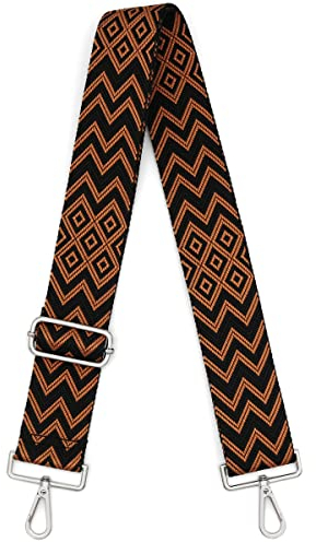 Taschengurt 5 cm Schultergurt für Taschen Mehrfarbiger Verstellbarer Breiter Schultergurt, Schulterriemen für Taschen für Damen und Herren 80-140cm Verstellbarer Ersatz-Taschengurt (Schwarz Braun)