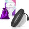 EcoBlossom Wiederverwendbare Menstruationsscheibe - Menstruationstasse - Weiche Menstruationsscheibe für Frauen mit flexiblem, medizinischem Silikon-Periodenbecher (klein, schwarz)