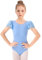 Bezioner Ballettkleidung Mädchen, Kinder Ballett Trikot Ballettanzug Puffärmel TanzBody for 3-12 Jahre Blau 120