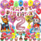 Patrol Geburtstagsdeko Mädchen Hund Geburtstag Party Rosa Ballon Deko Set für Mädchen 2 Jahre Helium Folienballon Banner Toppers Dekoration (Zahl 2)