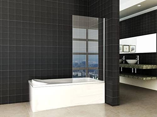 Saqu Duschwand für Badewanne 80x150 cm Nano Glas Aluminium