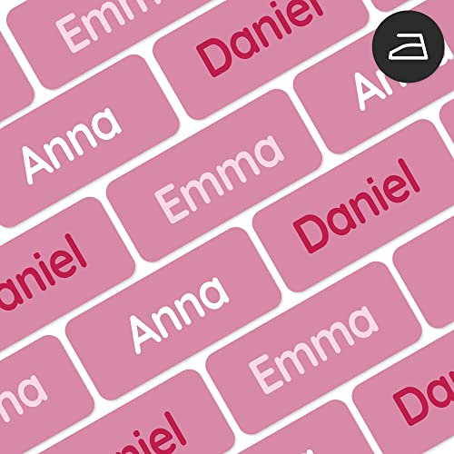 My Nametags® 56 Iron On Name Labels for Clothes | Waterproof & Washable Name Tags for Clothes & School Uniforms | Clothing Labels for Kids, School, Nursery, Kindergarten & Care Homes - Dusky Pink