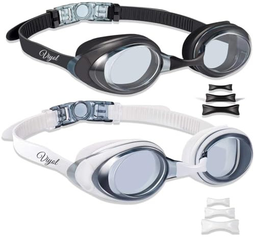 Lot de 2 lunettes de natation anti-buée et anti-UV, en silicone pour adultes, femmes, hommes, jeunes, enfants