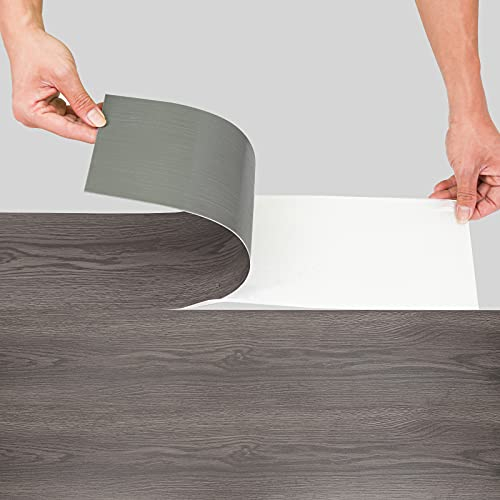 Jopassy PVC Bodenbelag Selbstklebend Vinylboden 4,875 m² 35 Fliesen Rutschfest Wasserfest Bodenfliesen 91.5x15.2cm Laminat Dielen Vinyl-Fliesen für Fußbodenheizung Night Oak