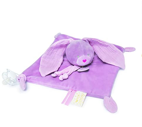 BABY NAT' - Doudou Lapin Lili cassis - BN0617 -Cassis