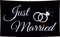 GIEAMTYU Just Married-Flagge, 60 x 91 cm, 100D-Polyester, Flaggen mit 2 Messingösen