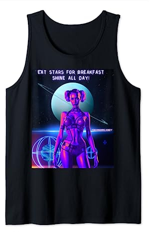 Outrun Synth Girl Saturn Return Tank Top